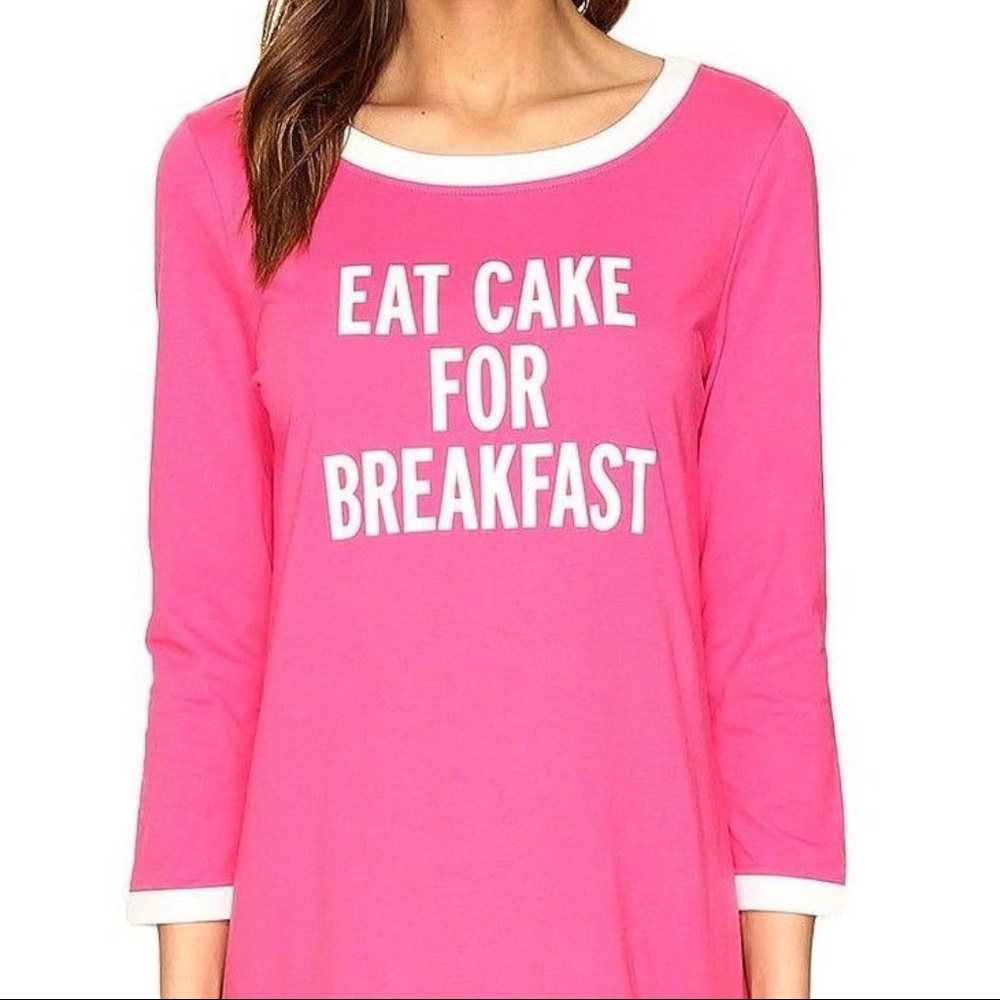 NWT KATE SPADE Eat Cake For Breakfast Pajama Shirt